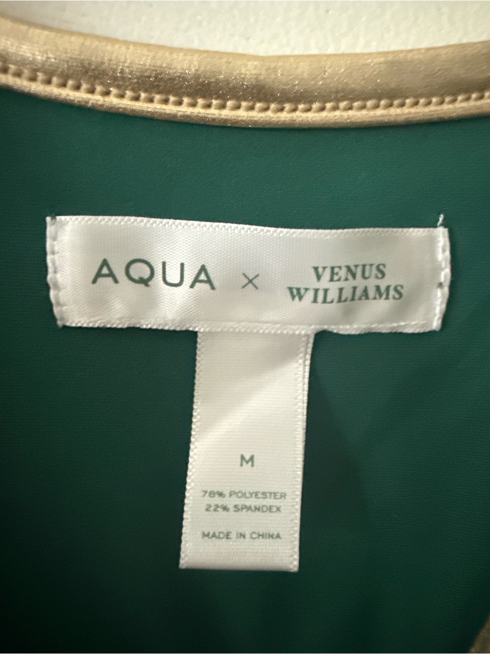 Aqua x Venus Williams Green Tank Dress with Gold Trim - Picture 8 of 9